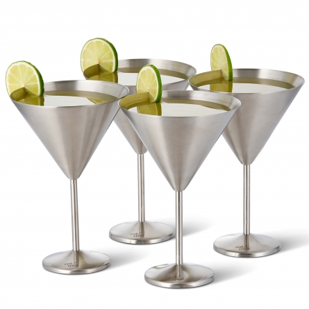 Martini/Cocktail Glasses Silver 46cl, 4-pack
