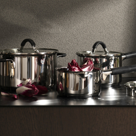 Backaryd Kastrullset 3 delar med glaslock