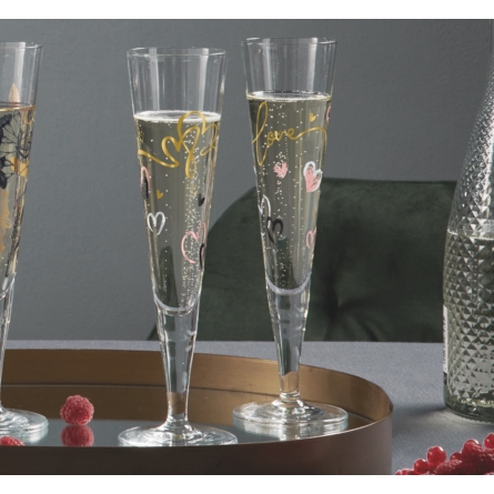 Goldnacht Champagne Glass Love 20cl, 2-pack