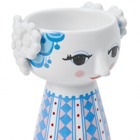 Eva Candle holder H9.5 cm Blue