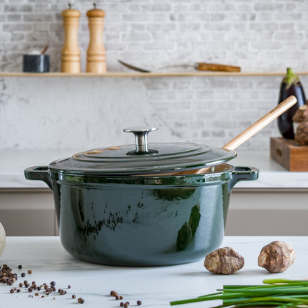 Stenfors Gjutj&auml;rnsgryta Rund 4,4L, Gr&ouml;n