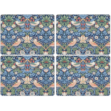 Strawberry Thief Blue Table mats Large 4-pack