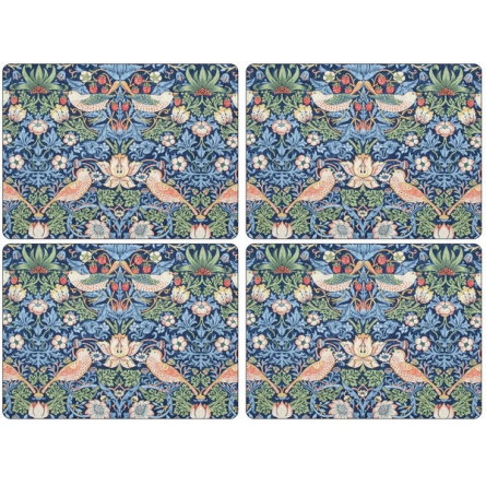 Strawberry Thief Blue Table mats Large 4-pack