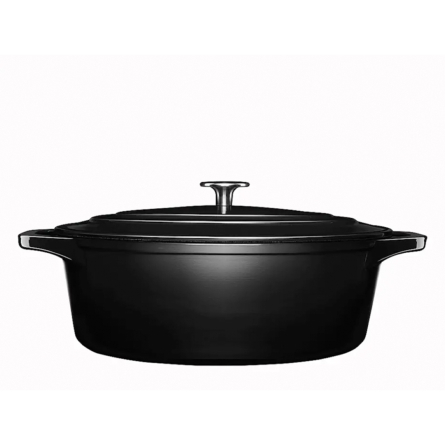 Stenfors Cast iron casserole oval 6.3 L Black