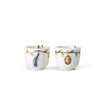 Hammershøi Spring Egg cup Ø5 cm vit m. deko 2 st.
