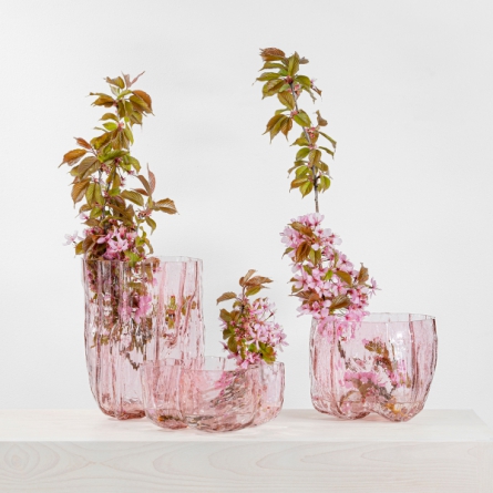 Crackle Vase Pink 17,5 cm