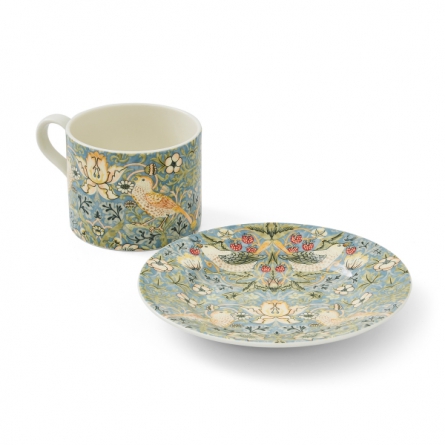 Strawberry Thief Teacup & Saucer, 28cl