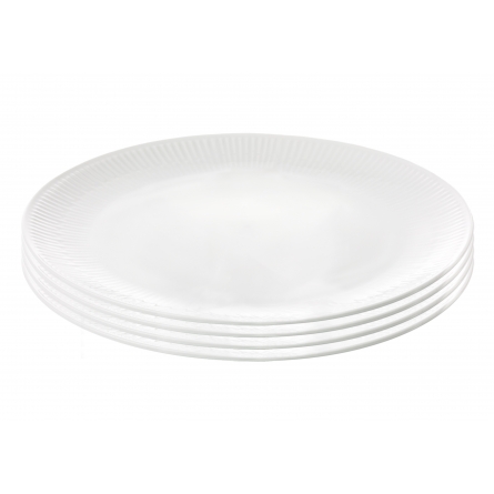 Relief White Dinner Plate 27cm, 4-pack