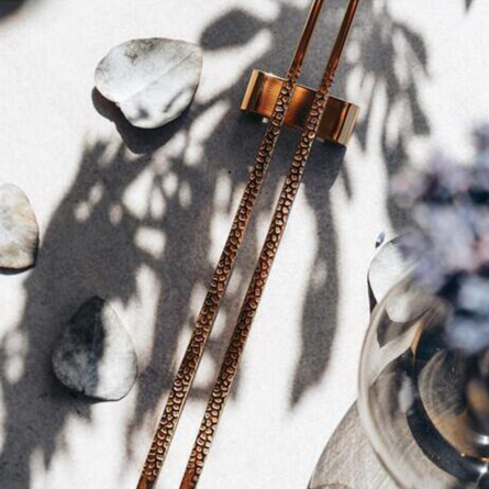 Frost Kito Essst&auml;bchen, 4 Paar mit Halter, Messing