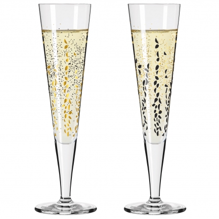 Goldnacht Champagne Glass Goldflake 20cl, 2-pack
