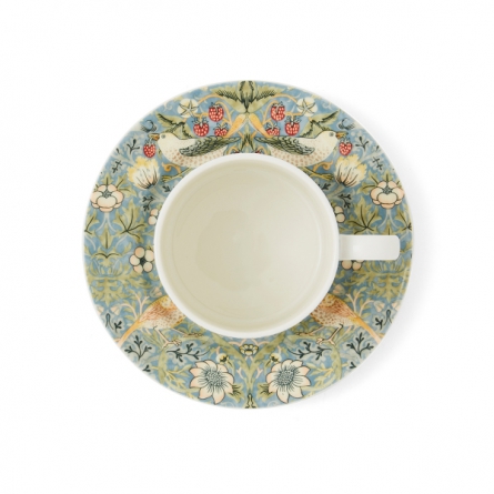 Strawberry Thief Teacup & Saucer, 28cl