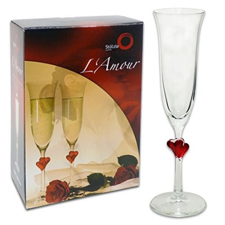 L’Amour Champagne glass 17cl 2-pack Red Heart