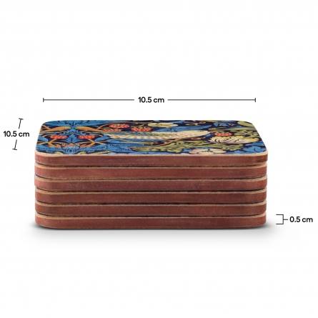 Strawberry Thief blue Coasters 6-pack