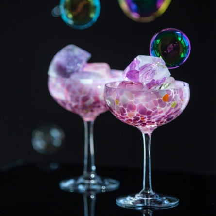 Swirl champagne glass 22 cl, pink