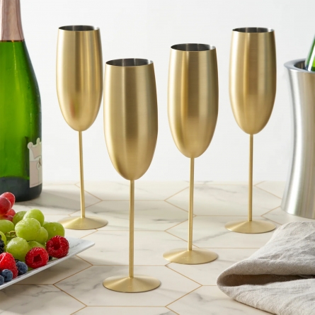 Champagne Flute Matte Gold 28,5cl, 4-pack