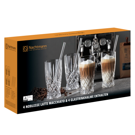 Noblesse Latteglas & Sugrör 35cl, 4-pack
