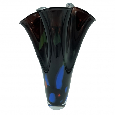 Vase Colored Dots Black, H 38,5cm