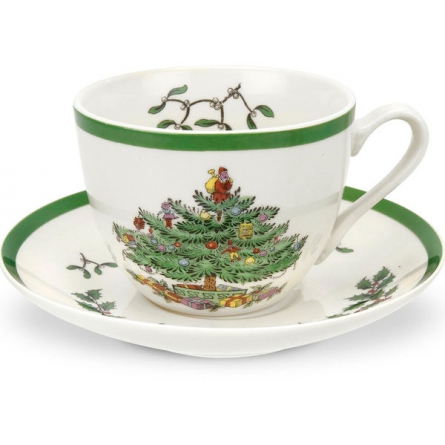 Christmas Tree Teacup &, Saucer 20 cl