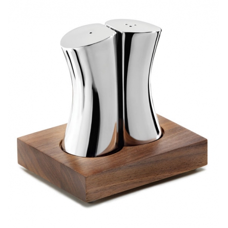 Drift Salt & Pepper Shakers with Walnut Base