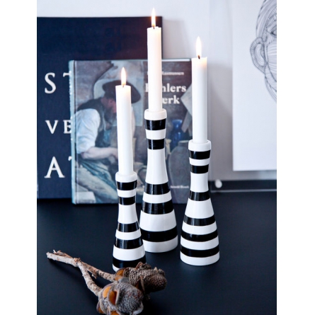 Omaggio candlestick 20cm, black