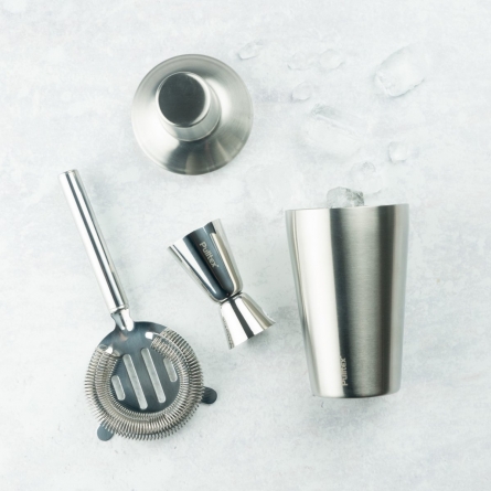 3-Part set Drinking strainer, Shaker & Measuring cup