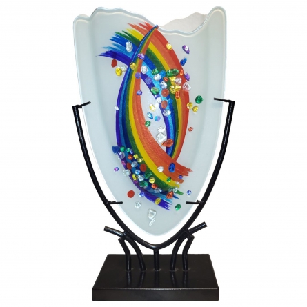 Glass Vase Rainbow, H 37cm