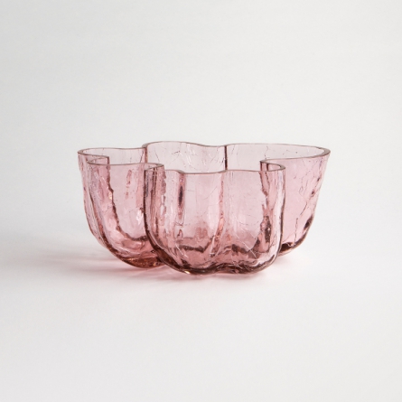 Crackle Bowl Pink H10 cm