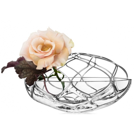 Bloom Vase Clear/Metal, H 23cm