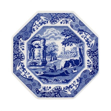 Blue Italian plate Octagonal 24cm