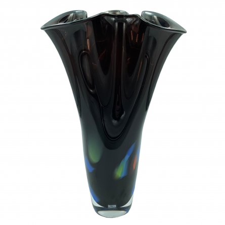 Vase Colored Dots Black, H 38,5cm