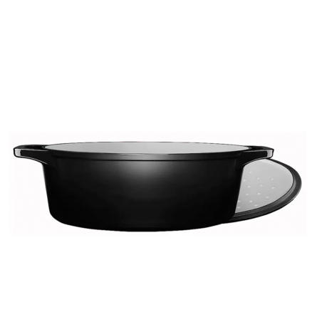 Stenfors Cast iron casserole oval 6.3 L Black
