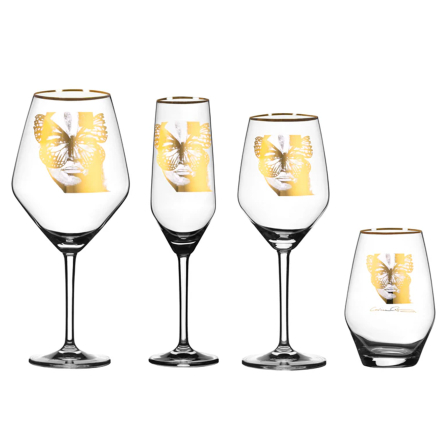 Golden Butterfly Vinglas 75cl, Guld