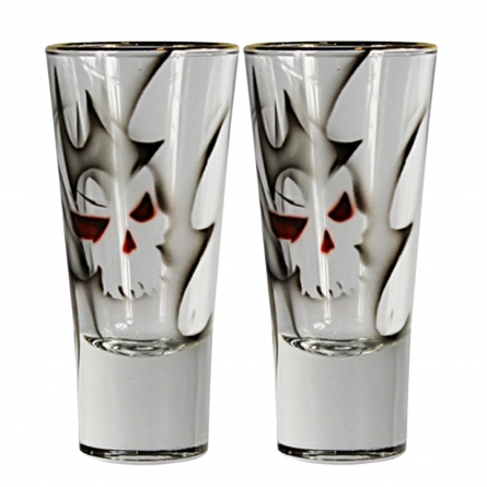 Skull Shot Glass Gold, 2-pack