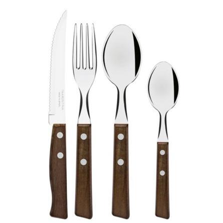 Traditional Cutlery Set 24 Pieces – Brown