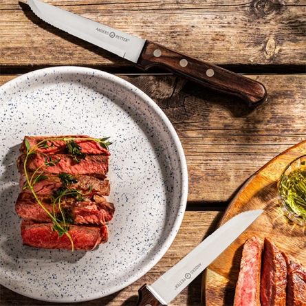 Classic grill knife 6-pack natural/shiny