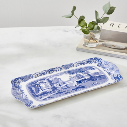 Blue Italian Tray 38.5x16.5cm