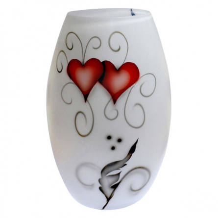 Crystal Ink Vase Heart H 26cm