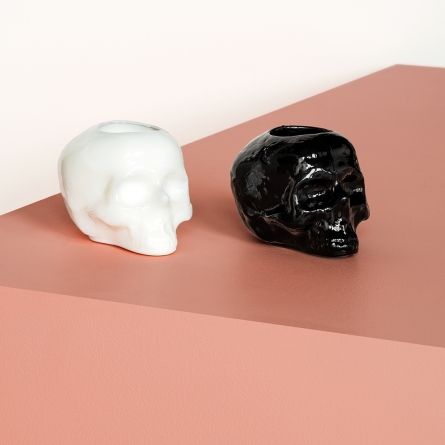 Still Life Skull Votive, White