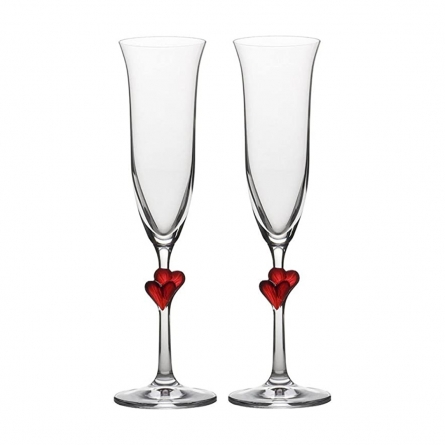 L’Amour Champagne glass 17cl 2-pack Red Heart