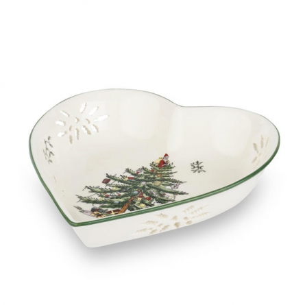 Spode Christmas Pierced heart dish