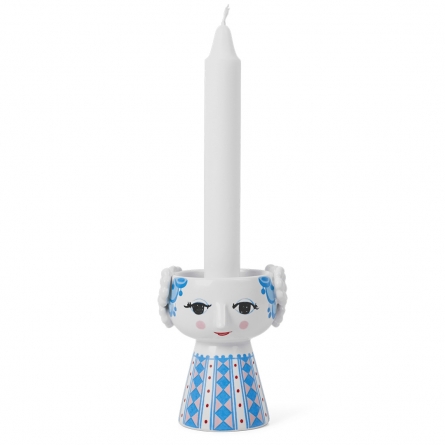 Eva Candle holder H9.5 cm Blue