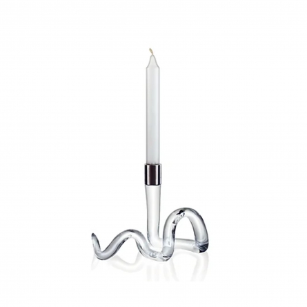 Ormhassel Candlestick Clear H 15.5 cm