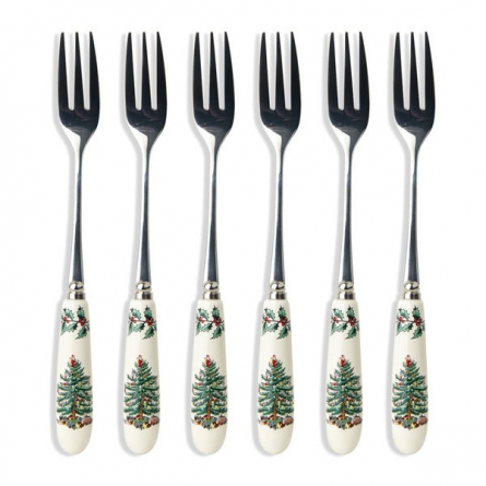 Spode Christmas Pastry Forks 6-pack