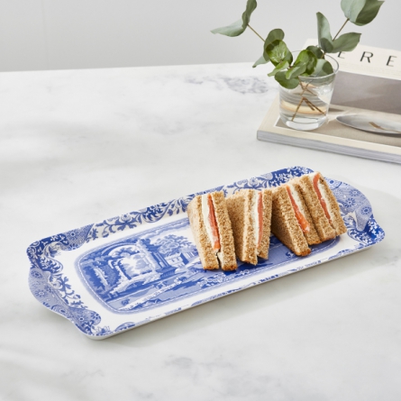 Blue Italian Tray 38.5x16.5cm