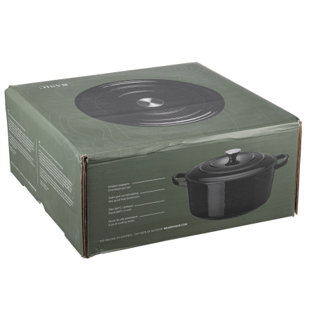 Basic Gjutj&auml;rnsgryta Svart, 6,5 L