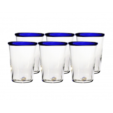 Blå Kant Milk glass 6-pack