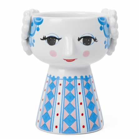 Eva Candle holder H9.5 cm Blue