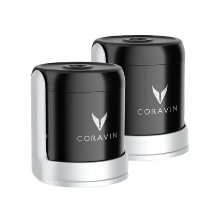 Coravin Champagne Stopper Black/Silver, 2-pack