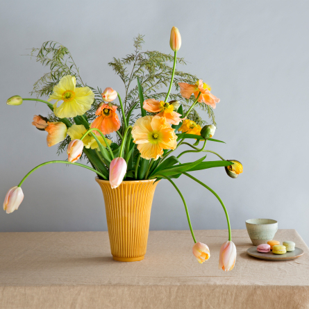 Daisy Vase Amber Yellow, Ø 20cm