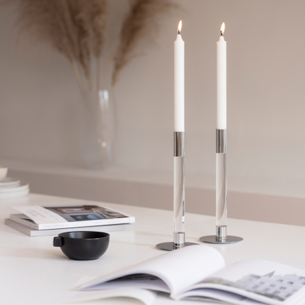 Lumiere Candlestick Silver, H 26,5cm